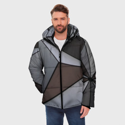 Мужская зимняя куртка 3D Металлическая геометрическая броня - фото 2