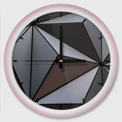 Металлическая геометрическая броня – Настенные часы круглые с принтом купить