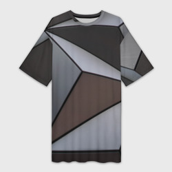 Платье-футболка 3D Металлическая геометрическая броня
