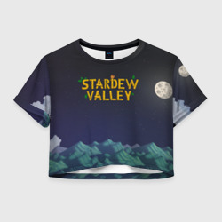 Женская футболка Crop-top 3D Ночь в Stardew Valley