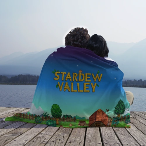 Плед 3D с принтом Мой дом в Stardew Valley, вид сбоку #3