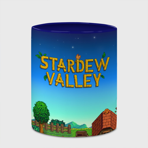 Кружка с полной запечаткой Мой дом в Stardew Valley, цвет белый + синий - фото 4