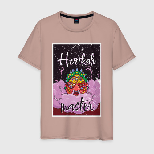 Мужская футболка хлопок Hookah master redface, цвет пыльно-розовый