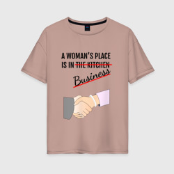 Женская футболка хлопок Oversize Женщина в бизнесе