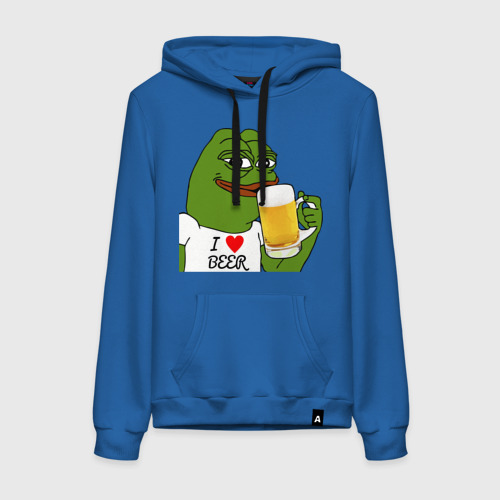 Женская толстовка хлопок Drink Pepe, цвет синий