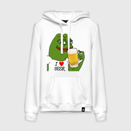 Женская толстовка хлопок Drink Pepe, цвет белый