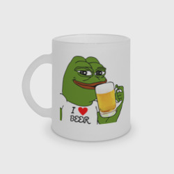 Кружка матовая стеклянная Drink Pepe