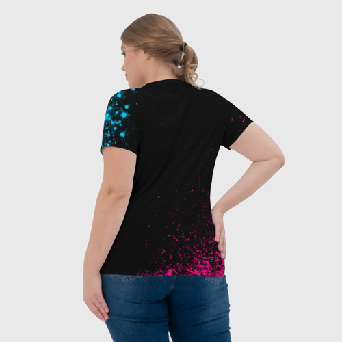 Женская футболка 3D Прораб за работой - неоновый градиент, цвет 3D печать - фото 7