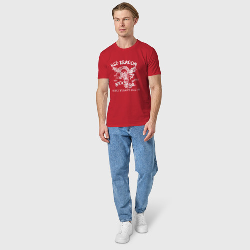 Мужская футболка хлопок с принтом Red Dragon как у Доктора Хауса, вид сбоку #3