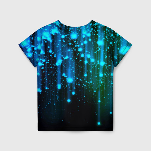 Детская футболка 3D с принтом Space - starfall, вид сзади #1