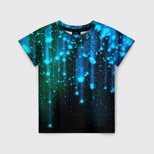 Детская футболка 3D с принтом Space - starfall, вид спереди #2