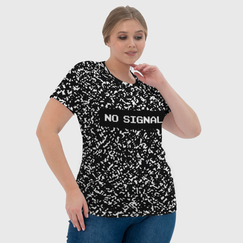 Женская футболка 3D с принтом Глитч - нет сигнала, фото #4