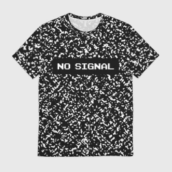 Мужская футболка 3D Глитч - нет сигнала