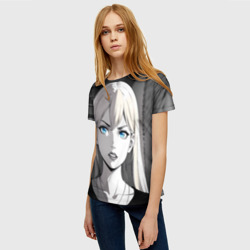 Женская футболка 3D Нейросеть - аниме блондинка - фото 2