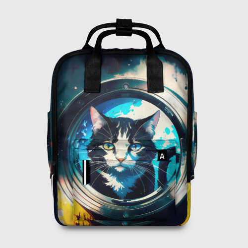 Женский рюкзак 3D Нейросеть - кот в иллюминаторе