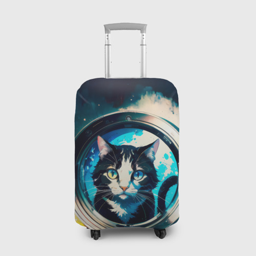 Чехол для чемодана 3D Нейросеть - кот в иллюминаторе, цвет 3D печать