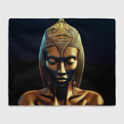 Плед 3D Нейросеть - золотая статуя египетской царицы