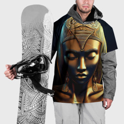 Накидка на куртку 3D Нейросеть - золотая статуя египетской царицы