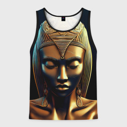 Мужская майка 3D Нейросеть - золотая статуя египетской царицы