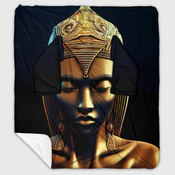 Плед с рукавами Нейросеть - золотая статуя египетской царицы