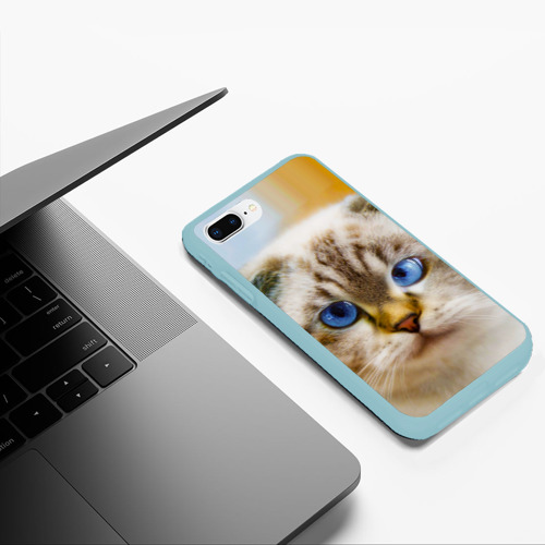 Чехол для iPhone 7Plus/8 Plus матовый с принтом Кошка породы шотландская вислоухая косоглазая, фото #5