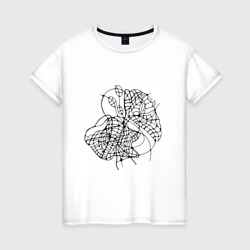 Абстрактные цветы маки – Женская футболка хлопок с принтом купить со скидкой в -20%