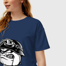 Женская футболка хлопок Oversize Evil bulldog head - фото 2