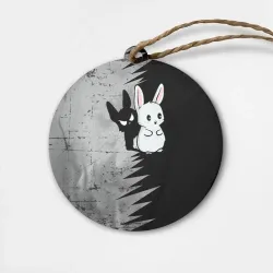 Деревянная игрушка круг Теневой зайка