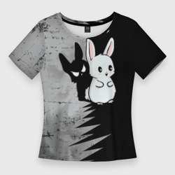 Женская футболка 3D Slim Теневой зайка