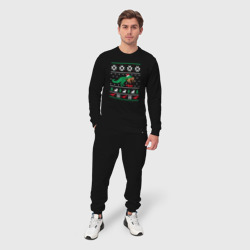 Мужской костюм хлопок Новогодний тирекс - ugly sweater - фото 2