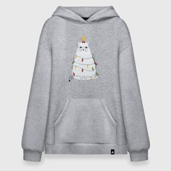 Худи SuperOversize хлопок Кот-ёлка