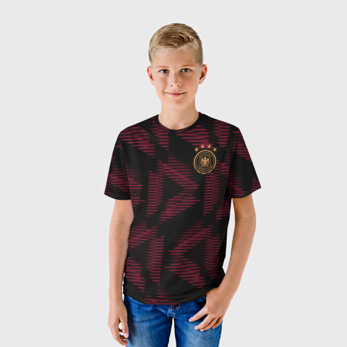 Детская футболка 3D Сборная Германии ЧМ 2022 выездная, цвет 3D печать - фото 3