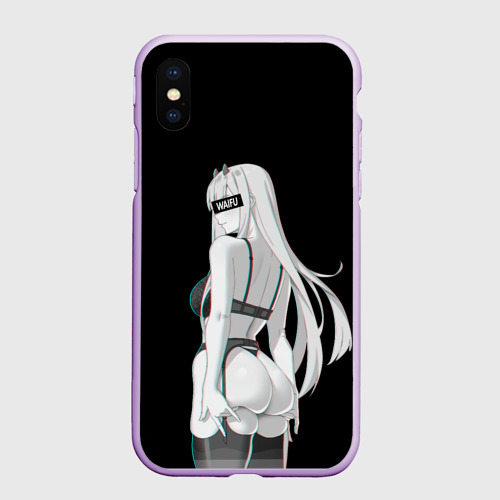 Чехол для iPhone XS Max матовый Waifu Zero Two sexy nude, цвет сиреневый