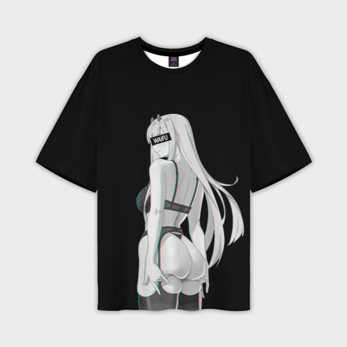 Мужская футболка oversize 3D Waifu Zero Two sexy nude, цвет 3D печать