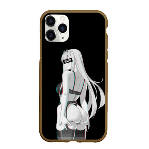 Чехол для iPhone 11 Pro Max матовый Waifu Zero Two sexy nude, цвет коричневый