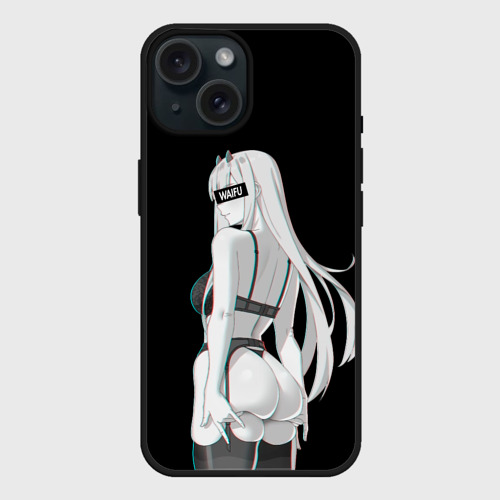 Чехол силиконовый для Apple iPhone 15 матовый Waifu Zero Two sexy nude, цвет черный