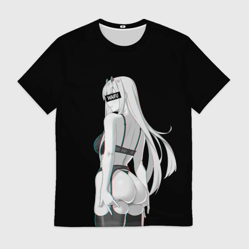 Мужская футболка 3D Waifu Zero Two sexy nude