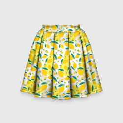 Желтые лимоны паттерн – Детская юбка-солнце 3D с принтом купить