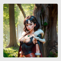 Магнитный плакат 3Х3 Нейросеть - аниме девушка в лесу