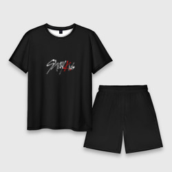 Мужской костюм с шортами 3D Stray Kids white logo