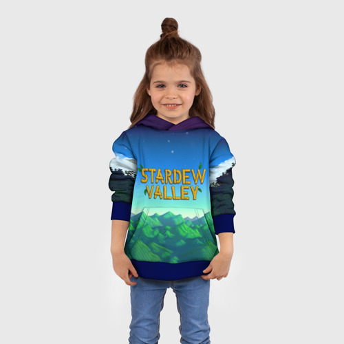 Детская толстовка 3D Горы Stardew Valley, цвет синий - фото 4