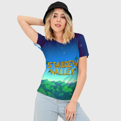 Женская футболка 3D Slim Горы Stardew Valley - фото 2