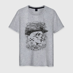 Череп в шляпе с перьями - пират – Мужская футболка хлопок с принтом купить со скидкой в -20%
