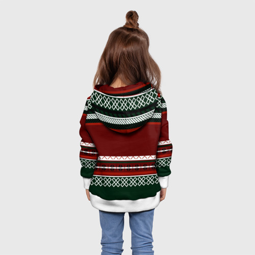 Детская толстовка 3D Firm как красный свитер из 90х, цвет белый - фото 5