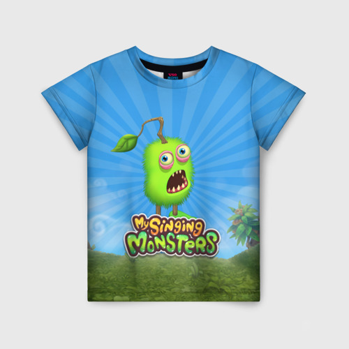 Детская футболка с принтом My Singin Monsters - Зерномех, вид спереди №1