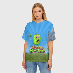 Женская футболка oversize 3D My Singin Monsters - Зерномех - фото 2