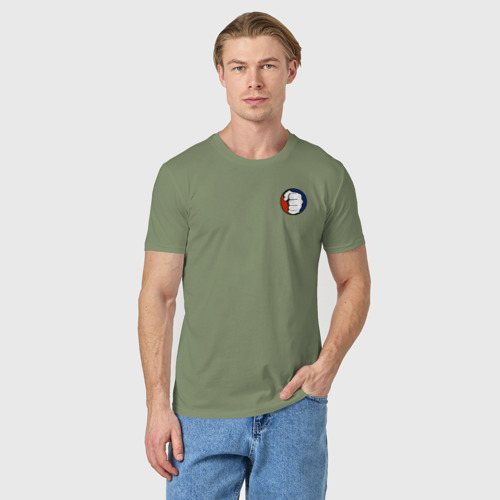 Мужская футболка хлопок Значок боевых искусств, цвет авокадо - фото 3