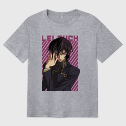 Мужская футболка хлопок Oversize Лелуш Черный принц