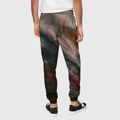 Мужские брюки 3D с принтом Темнота, Тени и краски, вид сзади #2