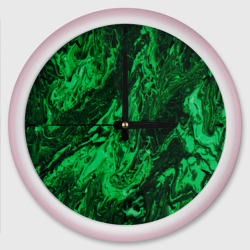Зелёные краски во тьме – Настенные часы круглые с принтом купить